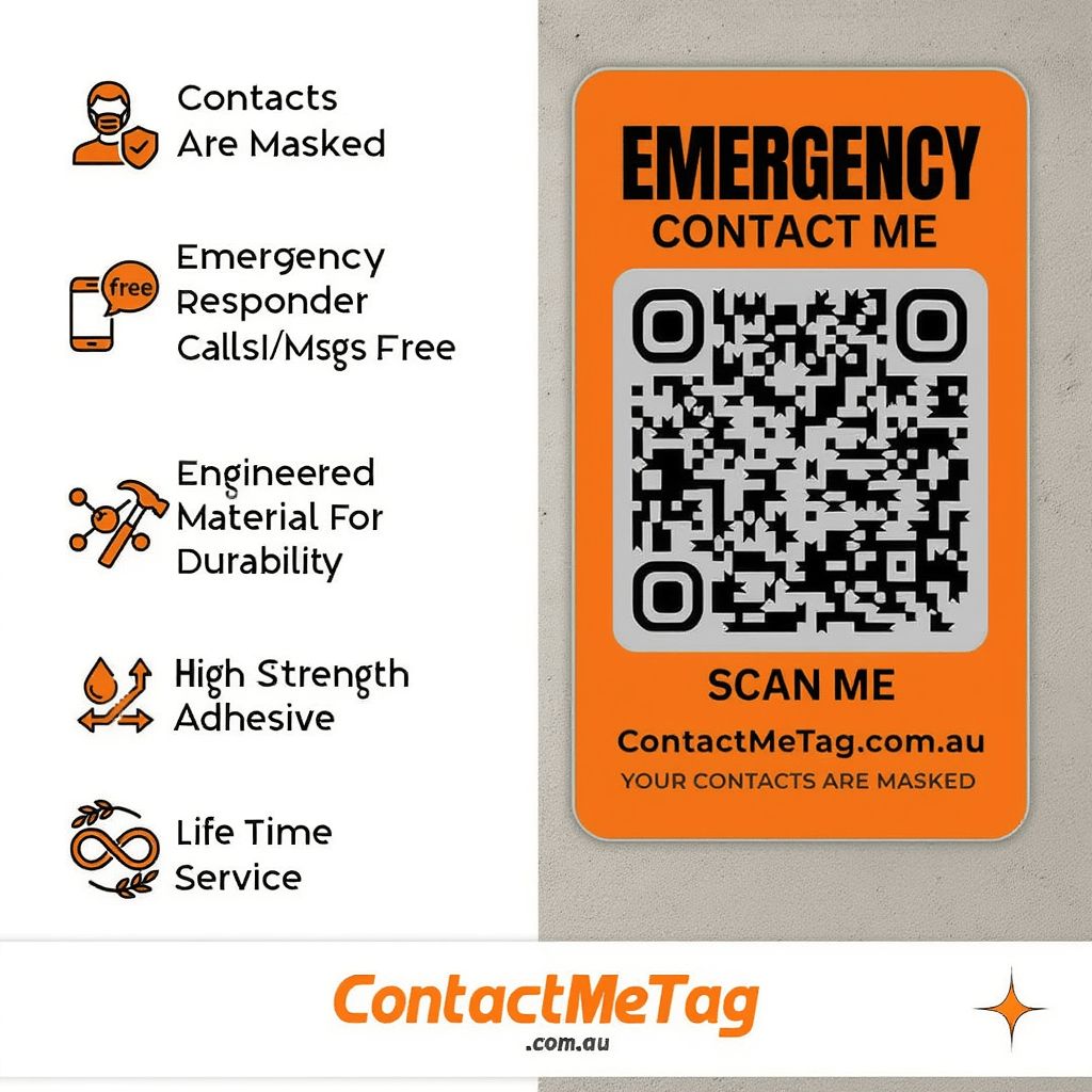 Emergency QR Code Keychain Tag