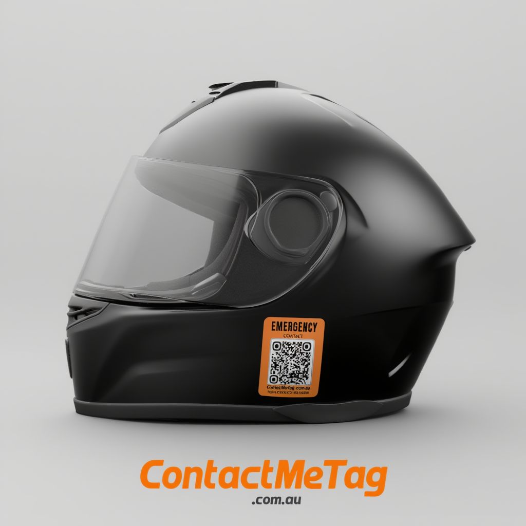 Emergency QR Code Sticker — Helmet Tag view 2