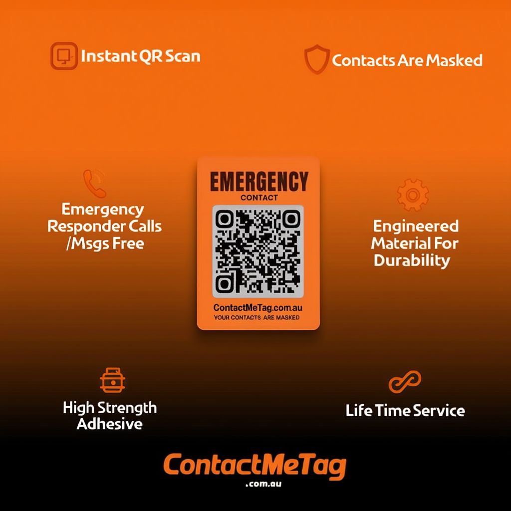 Emergency QR Code Sticker — Helmet Tag view 3