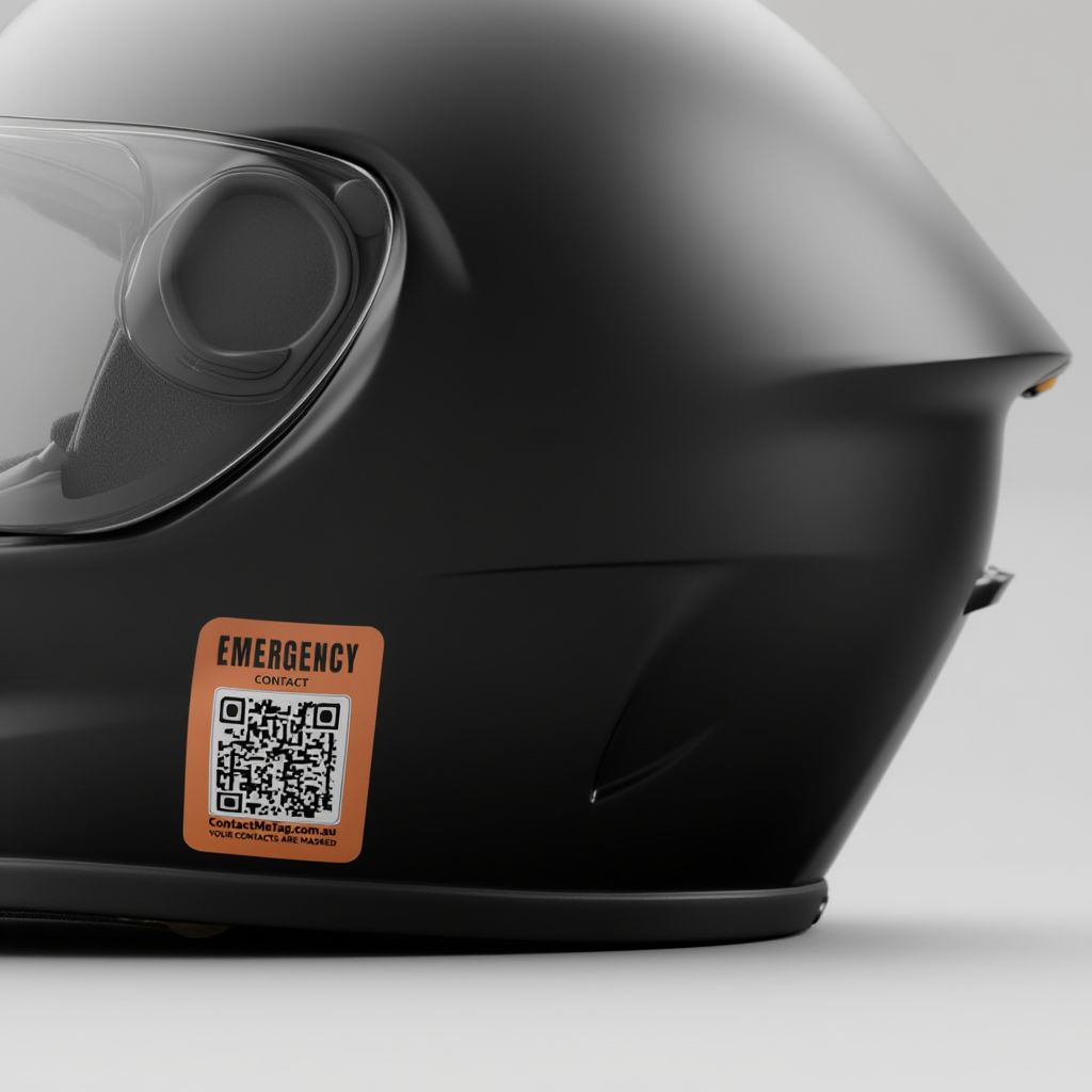 Emergency QR Code Sticker — Helmet Tag view 4