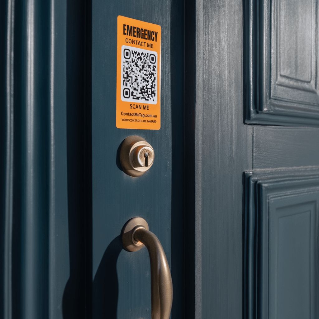 Emergency QR Code Sticker — Home Door Tag view 3