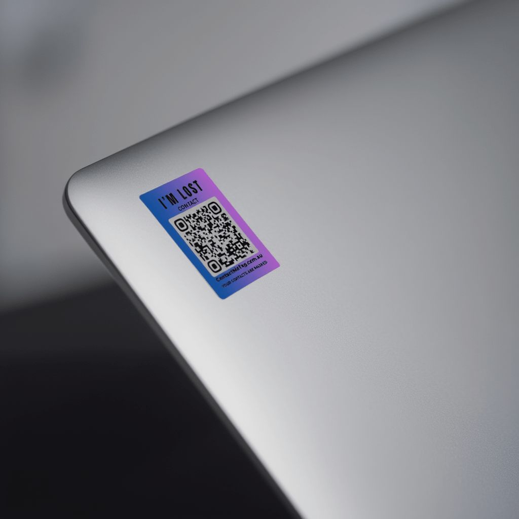 I'M Lost QR Code Sticker — Laptop Tag