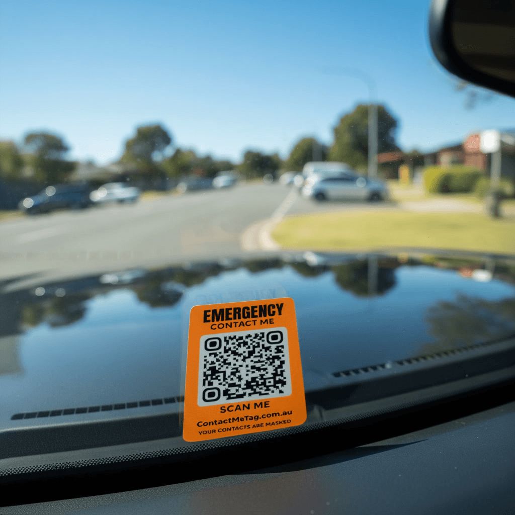 Emergency QR Code Sticker — Vehicle Tag