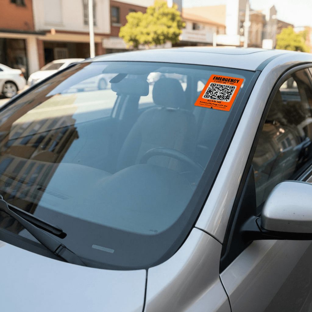 Emergency QR Code Sticker — Vehicle Tag view 2