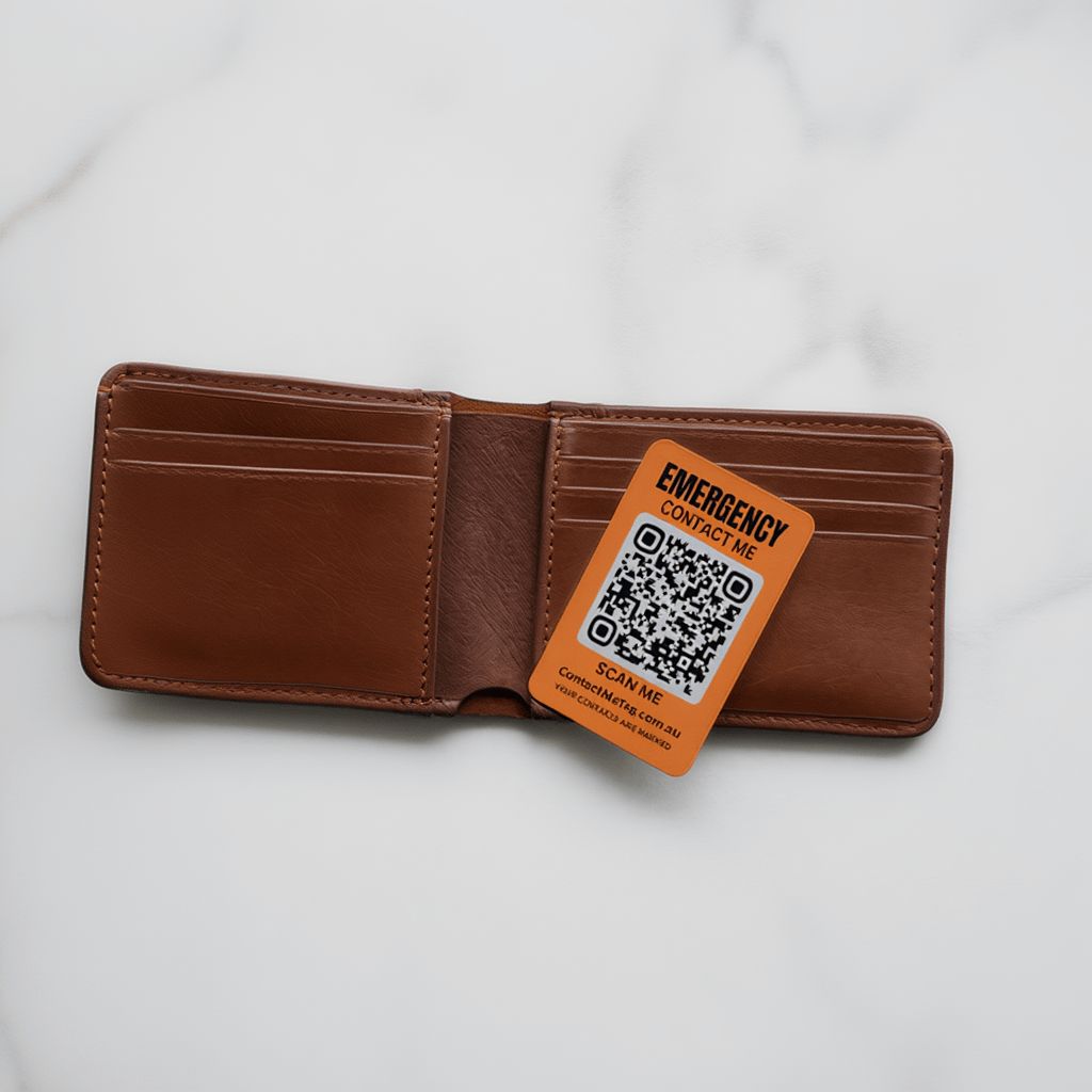 Emergency QR Code Card — Wallet Tag